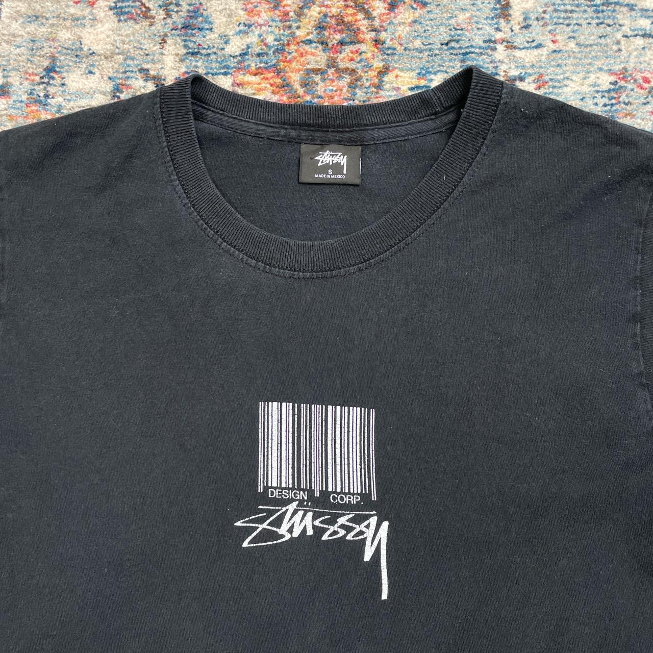 Stussy Black Barcode Spellout T-Shirt