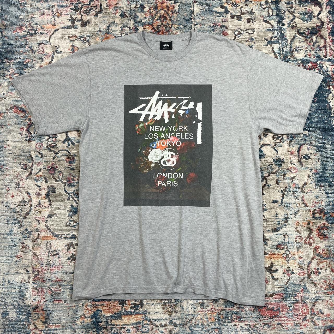 Vintage Stussy Grey Spellout T-Shirt