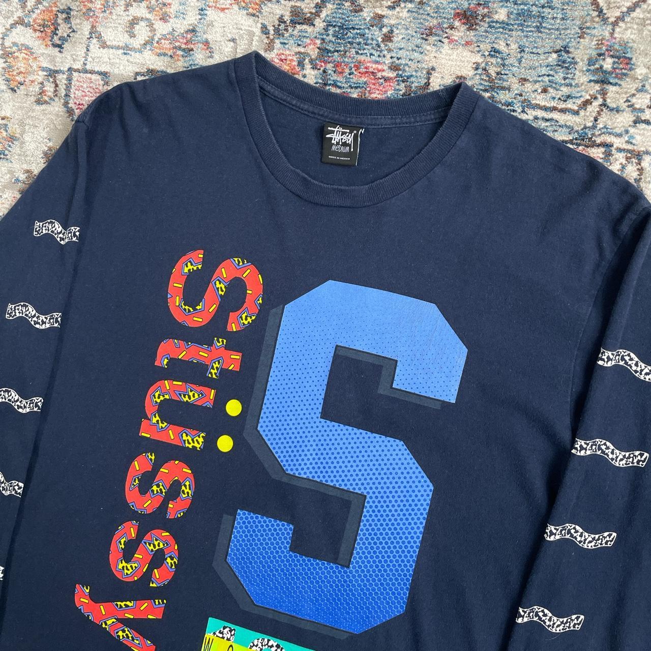 Stussy Navy Blue Spellout Print Tee