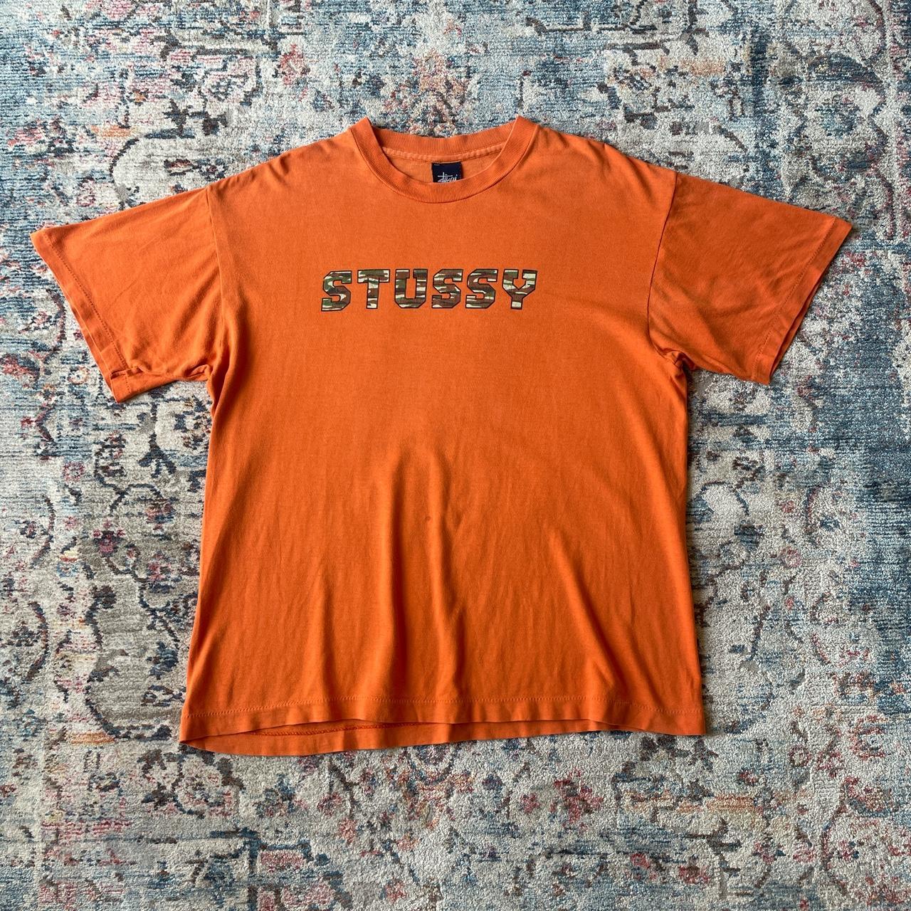 Stussy Orange Spellout T-Shirt