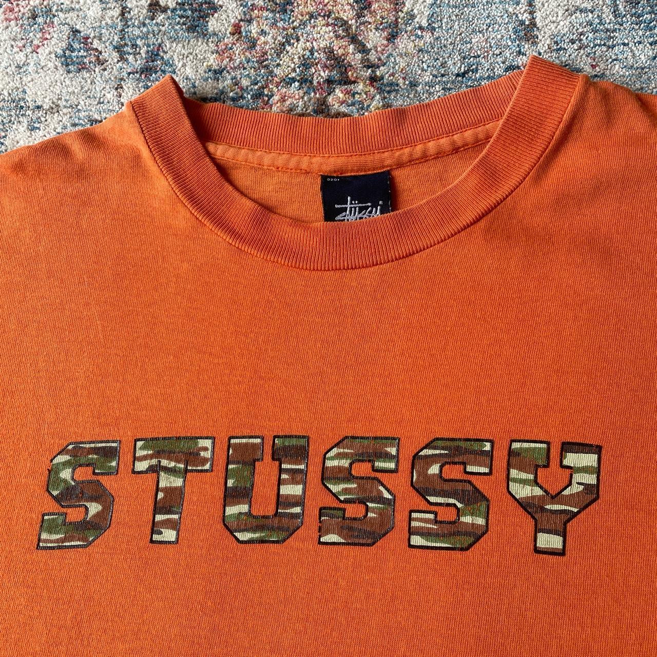 Stussy Orange Spellout T-Shirt