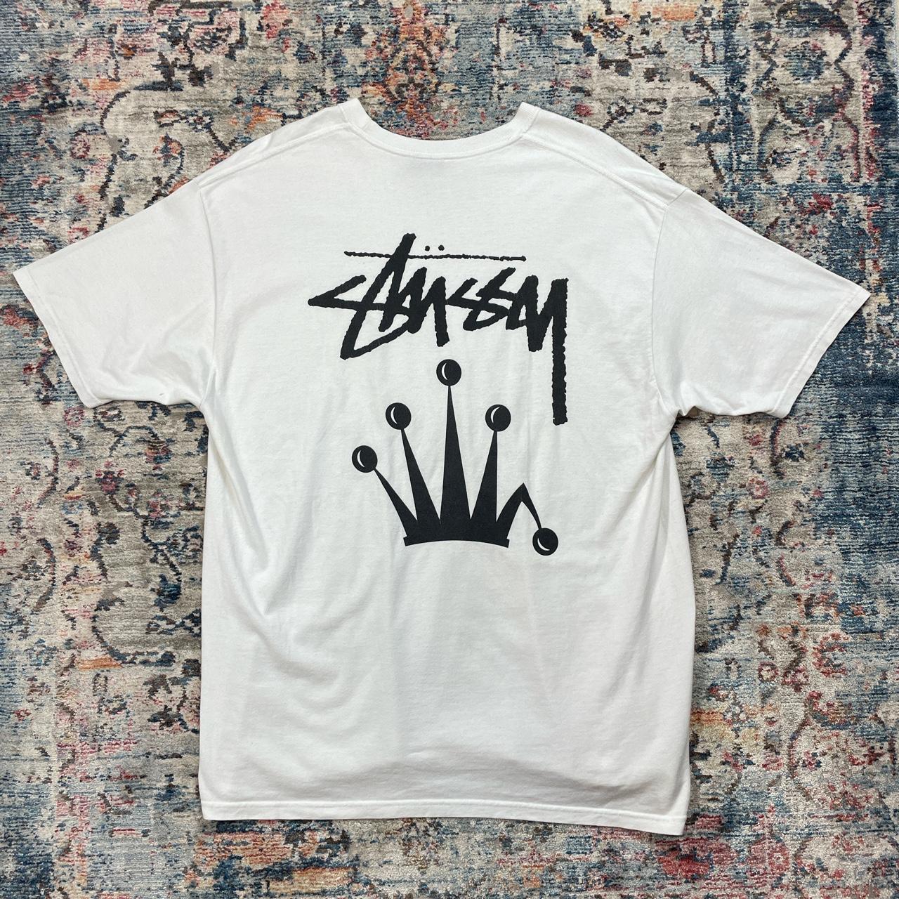 Stussy White Crown Spellout T-Shirt