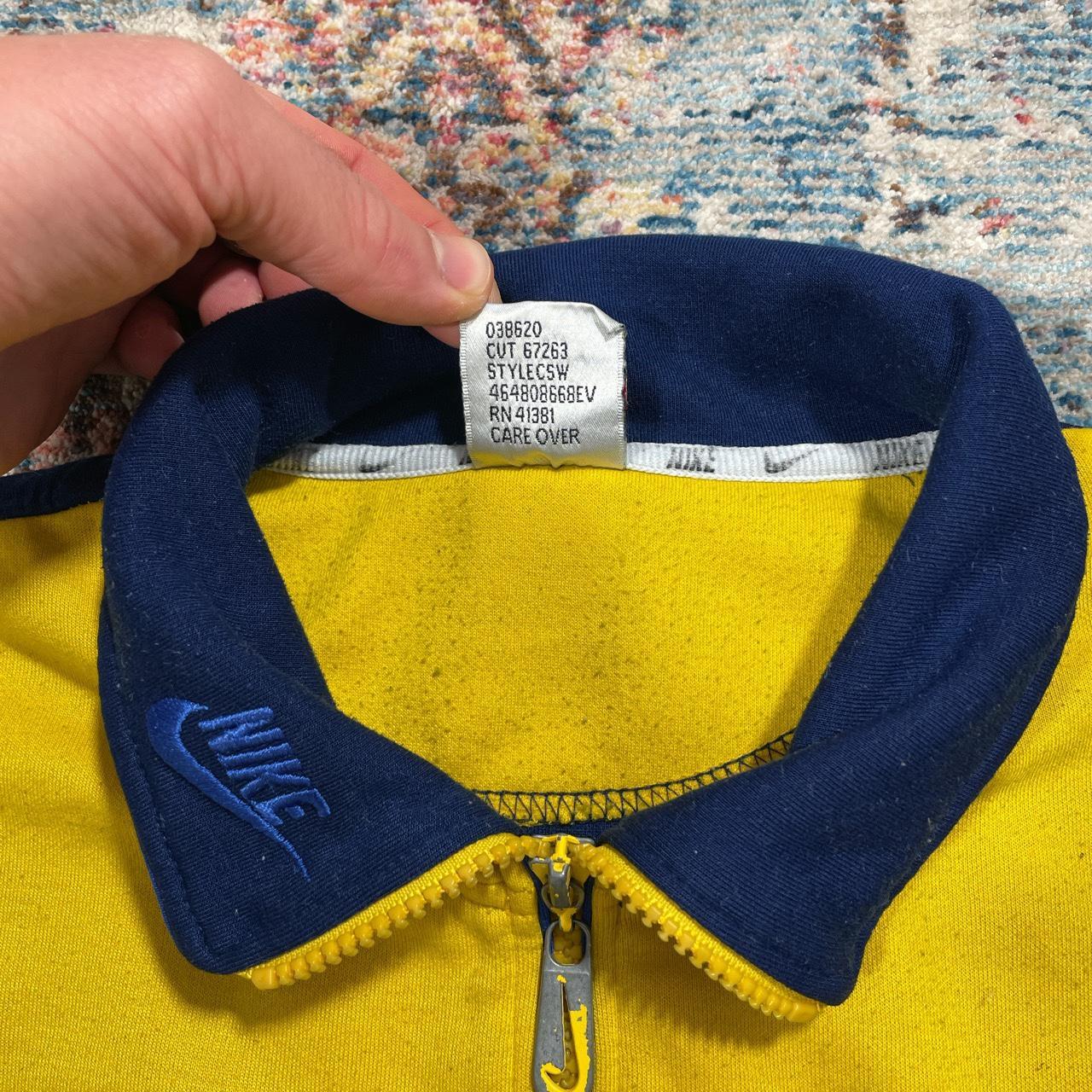 Vintage Nike Navy and Yellow 1/4 Zip Sweatshirt
