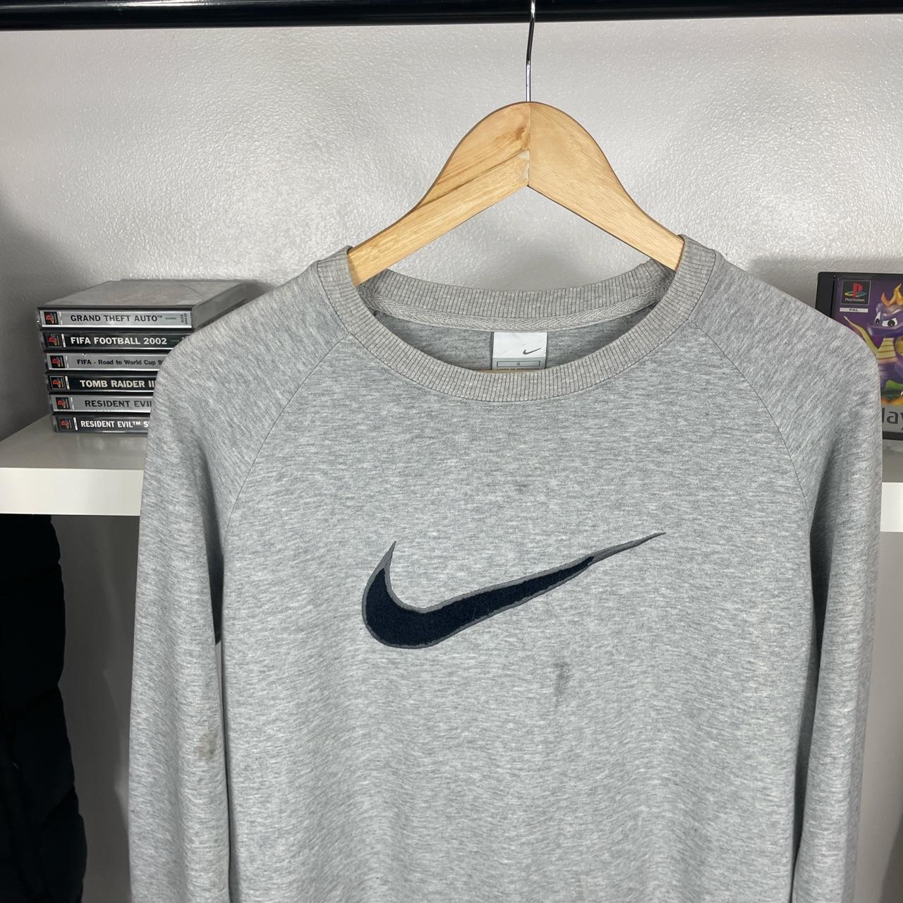 Vintage Nike Grey Embroidered Swoosh Sweatshirt