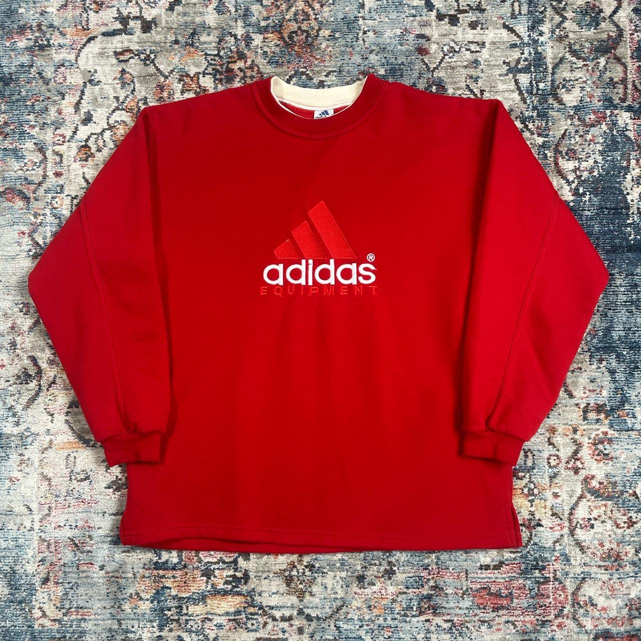 Vintage Adidas Equipment Embroidered Red Sweatshirt