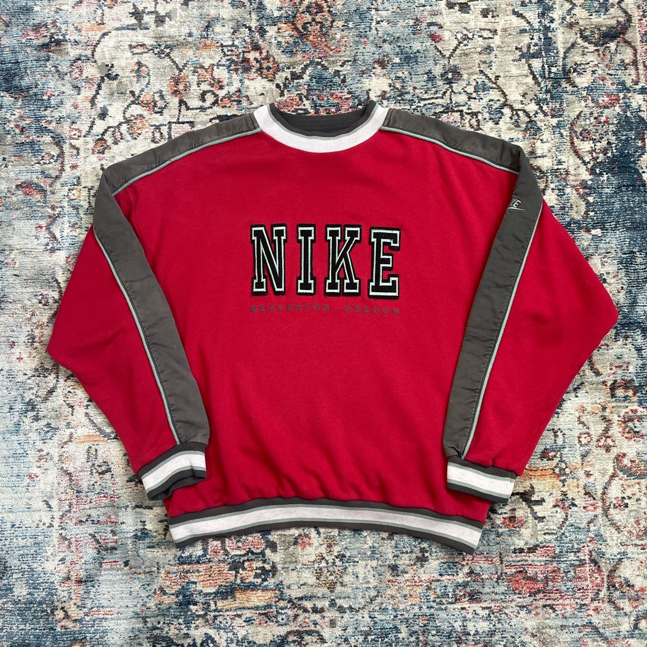 Vintage Nike Red Spell Out Centre Swoosh Sweatshirt