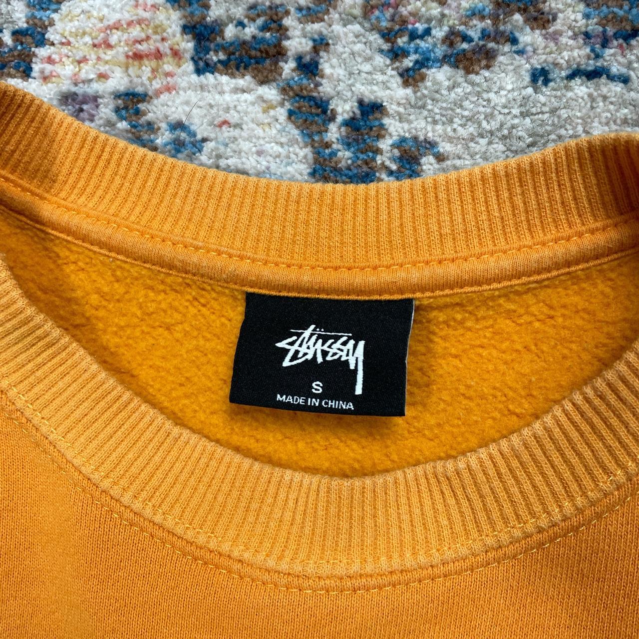 Stussy Orange Spellout Sweatshirt