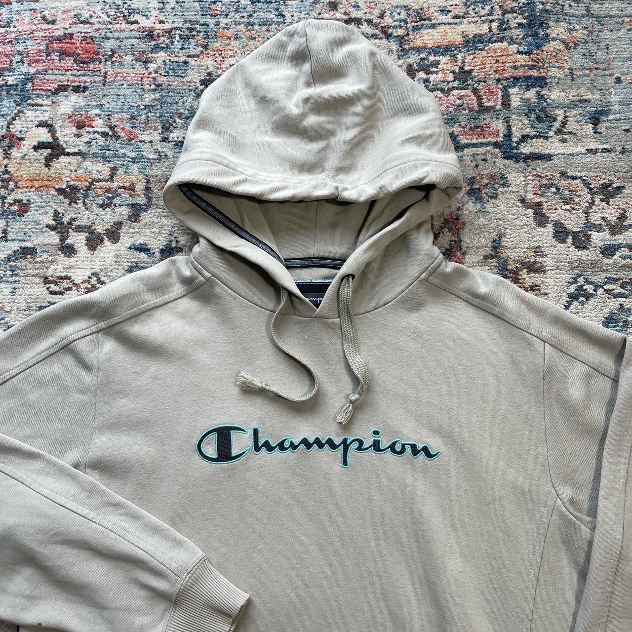 Vintage Champion Cream Spell Out Hoodie