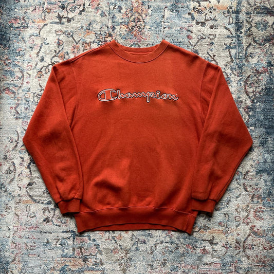 Vintage Champion Orange Spell Out Sweatshirt