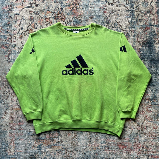 Vintage Adidas Neon Green Spell Out Sweatshirt