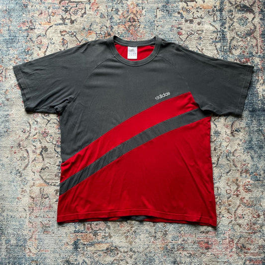 Vintage Adidas Grey and Red T-Shirt