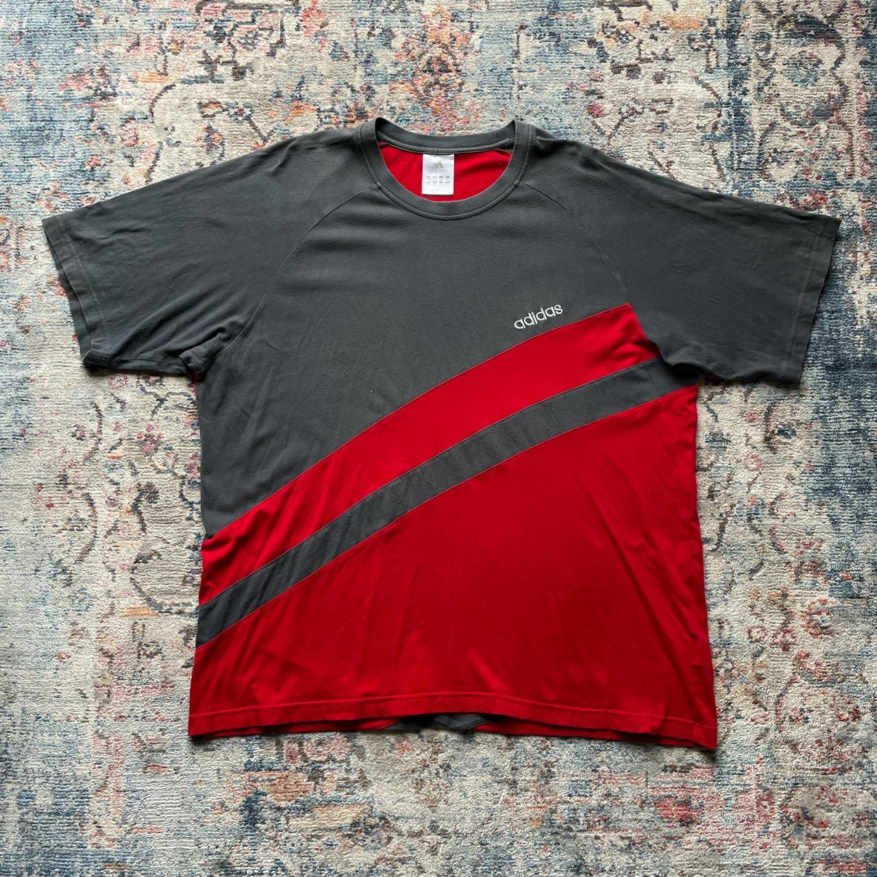 Vintage Adidas Grey and Red T-Shirt
