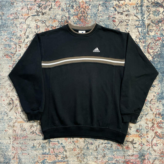 Vintage Adidas Black and Brown Sweatshirt