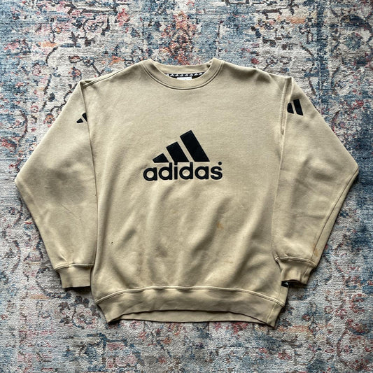 Vintage Adidas Cream Spell Out Sweatshirt