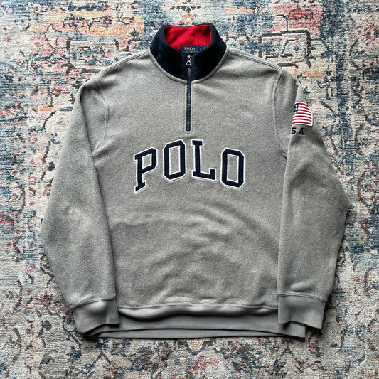 Vintage Polo Ralph Lauren Grey Spell Out Fleece