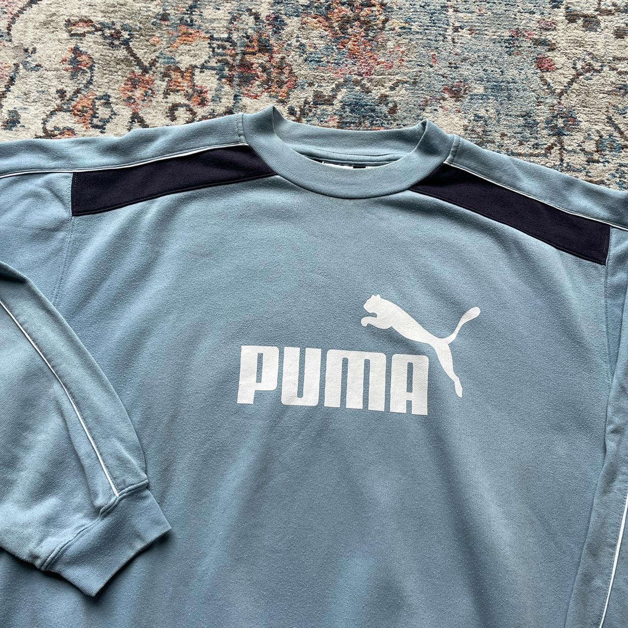 Vintage Puma Blue Spell Out Sweatshirt