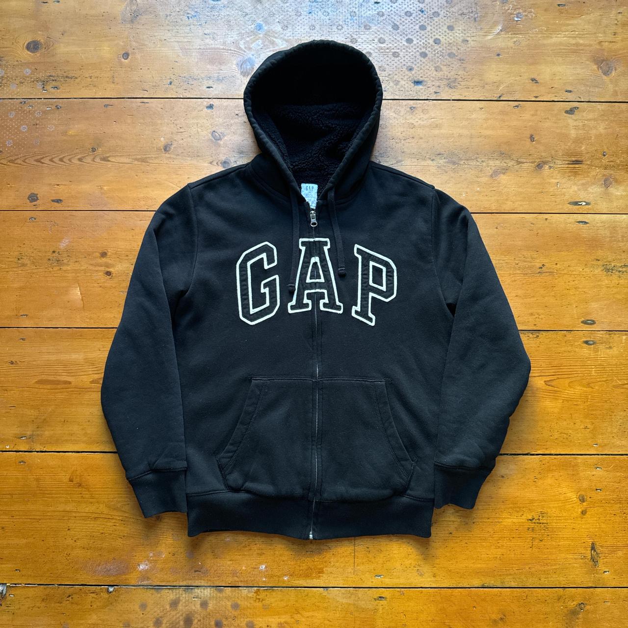 Vintage GAP Black Zip Fleece Hoodie