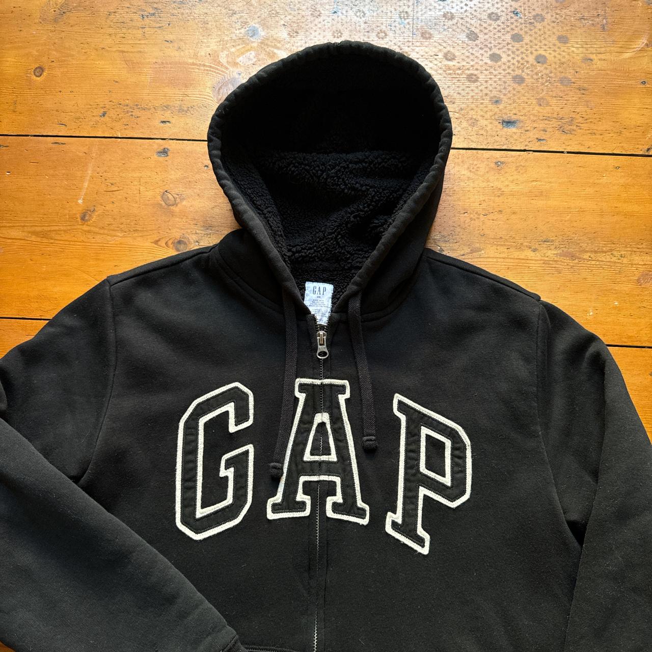 Vintage GAP Black Zip Fleece Hoodie