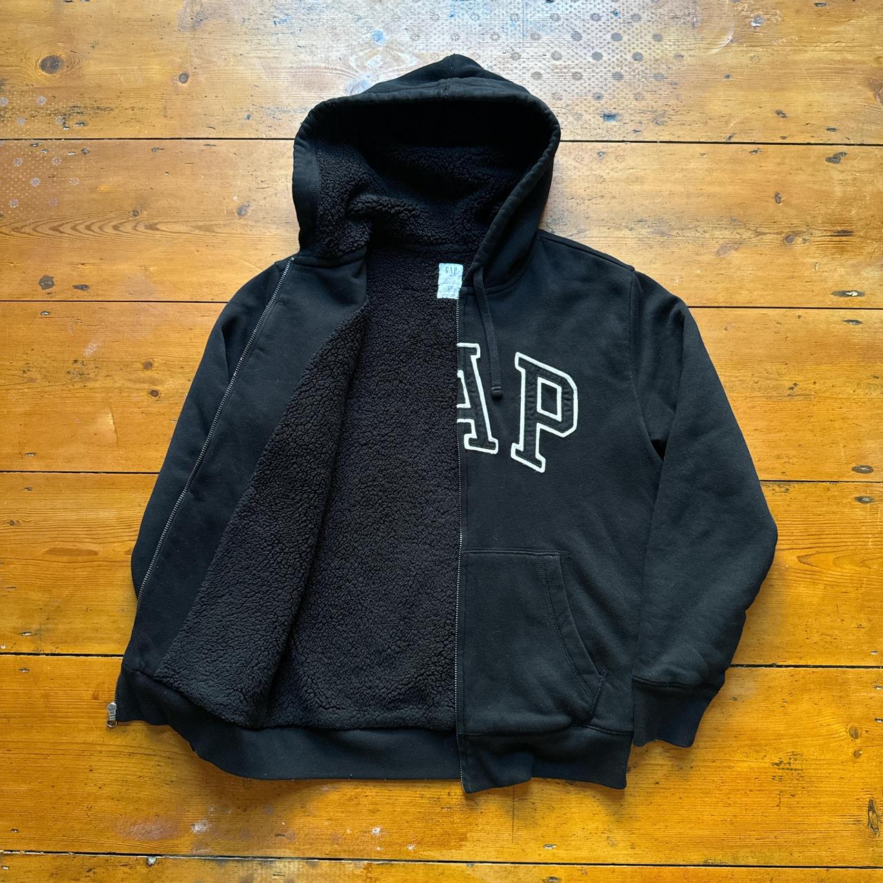 Vintage GAP Black Zip Fleece Hoodie