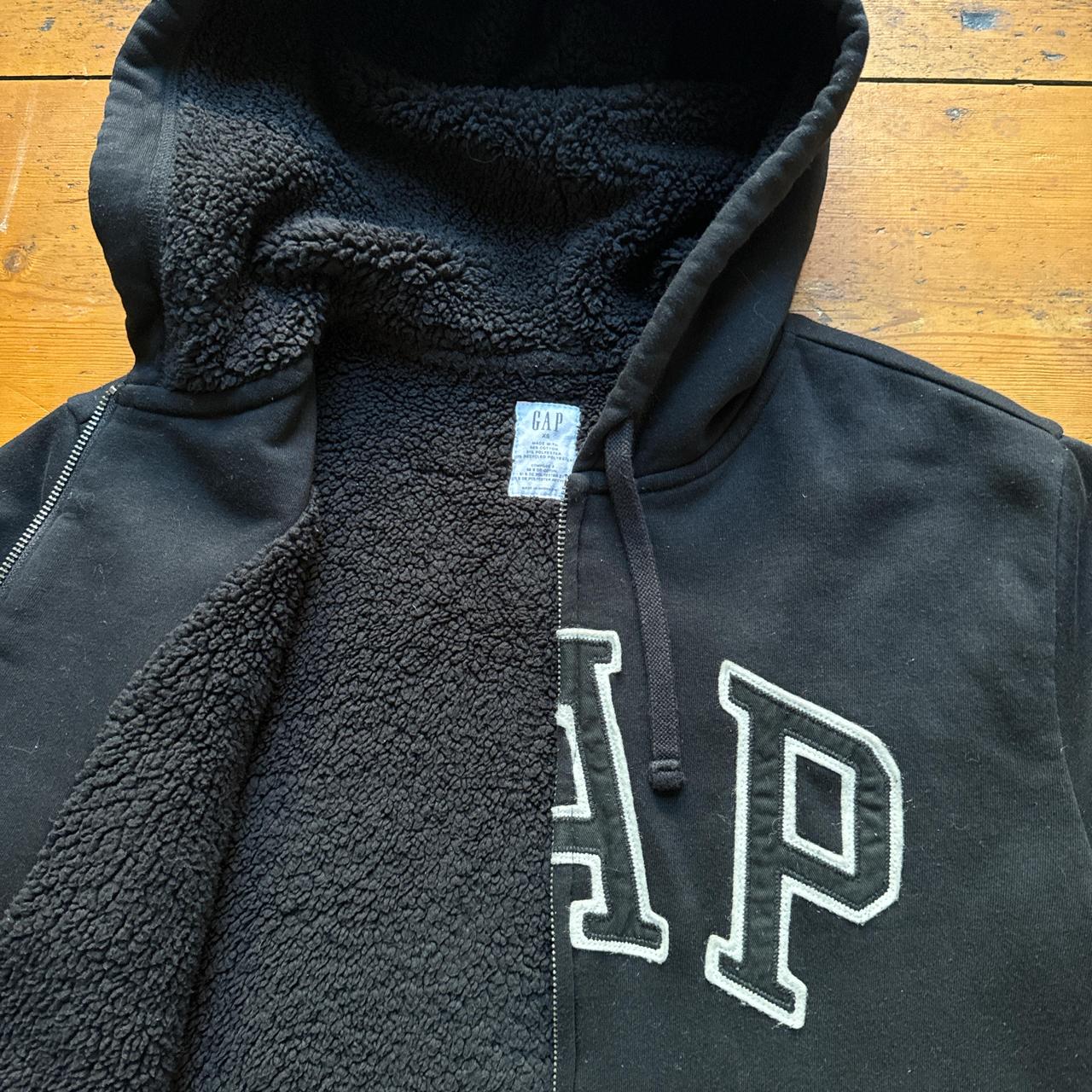 Vintage GAP Black Zip Fleece Hoodie