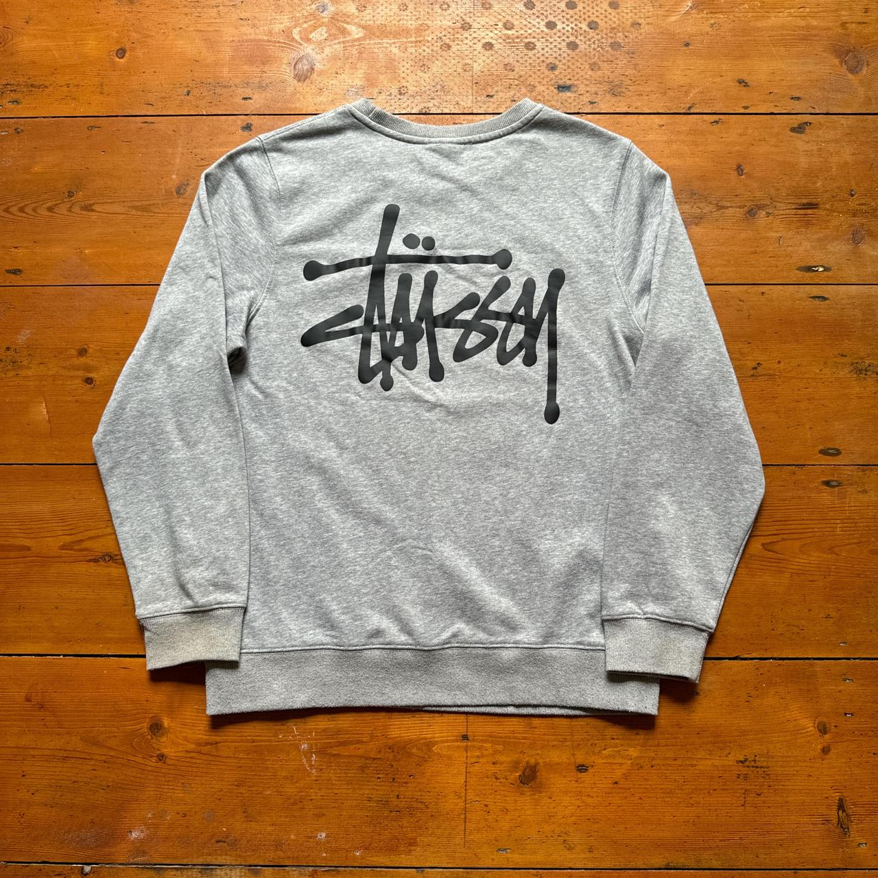 Stussy Grey Spell Out Sweatshirt