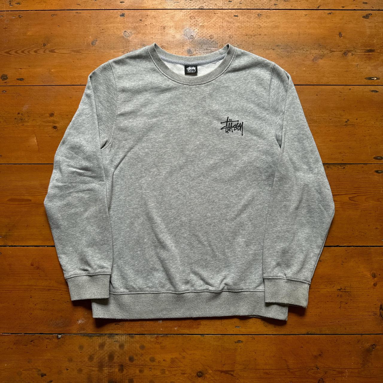 Stussy Grey Spell Out Sweatshirt