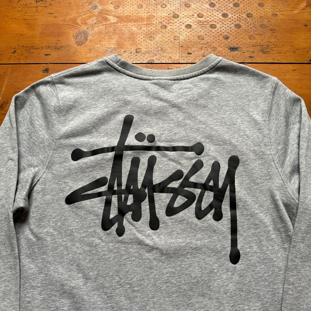 Stussy Grey Spell Out Sweatshirt