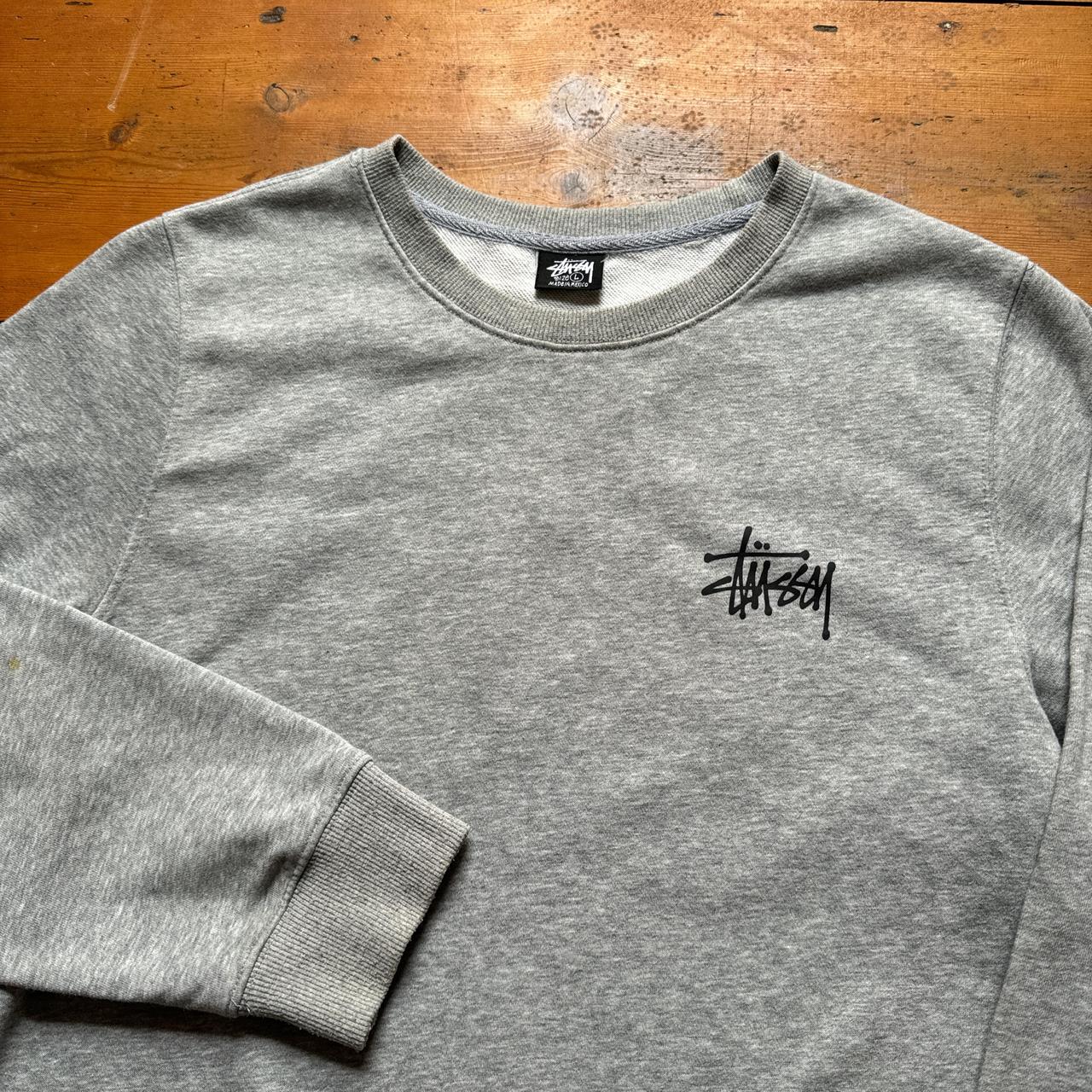 Stussy Grey Spell Out Sweatshirt