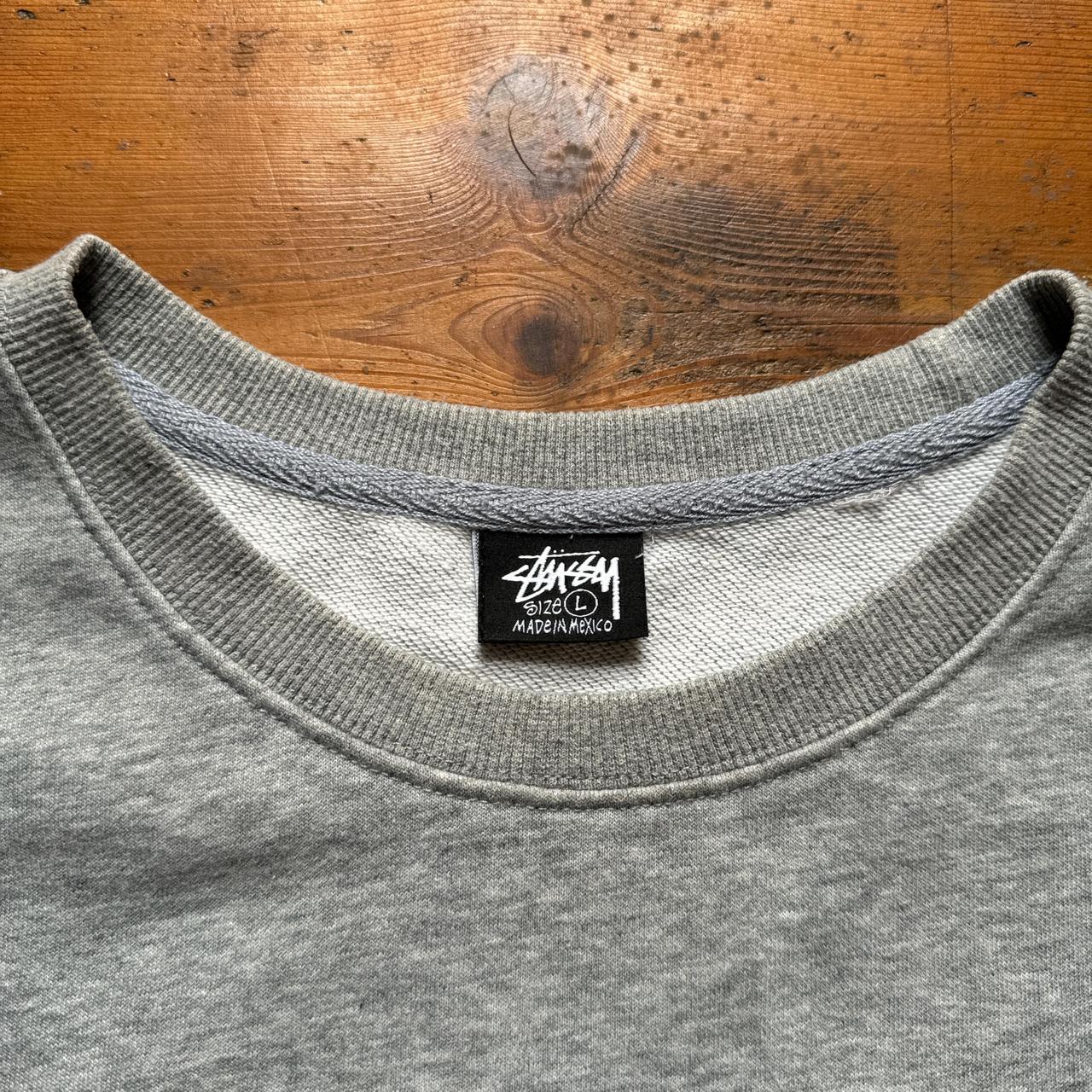 Stussy Grey Spell Out Sweatshirt