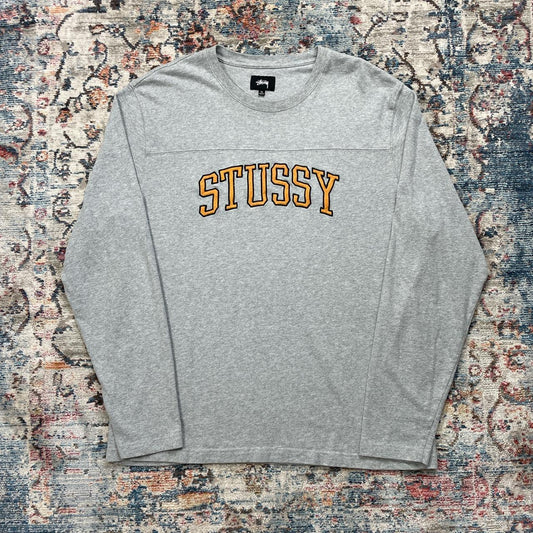 Stussy Grey Spellout Sweatshirt