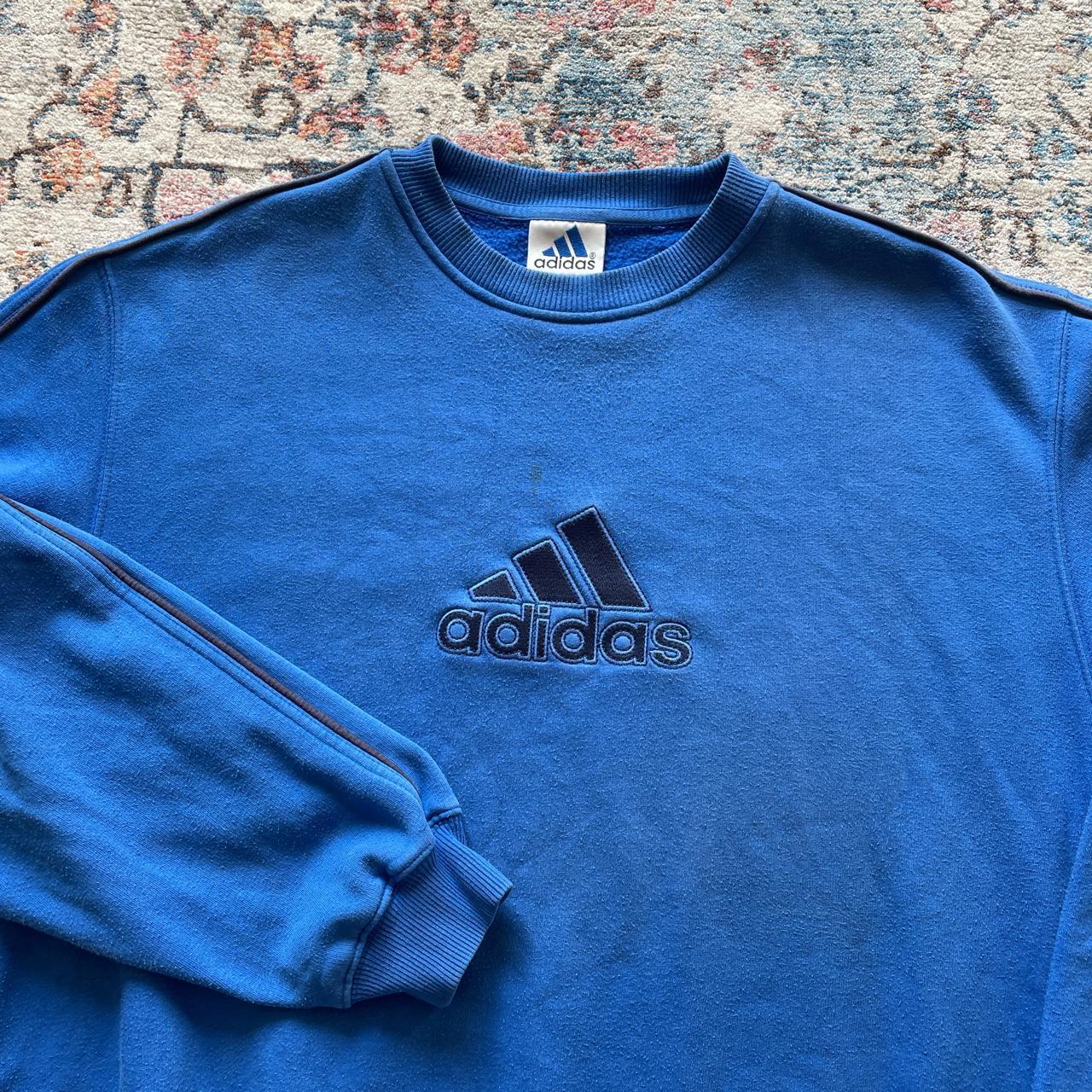 Vintage Adidas Blue Spell Out Sweatshirt