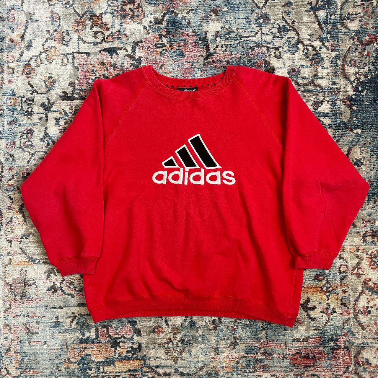 Vintage Adidas Embroidered Red Sweatshirt