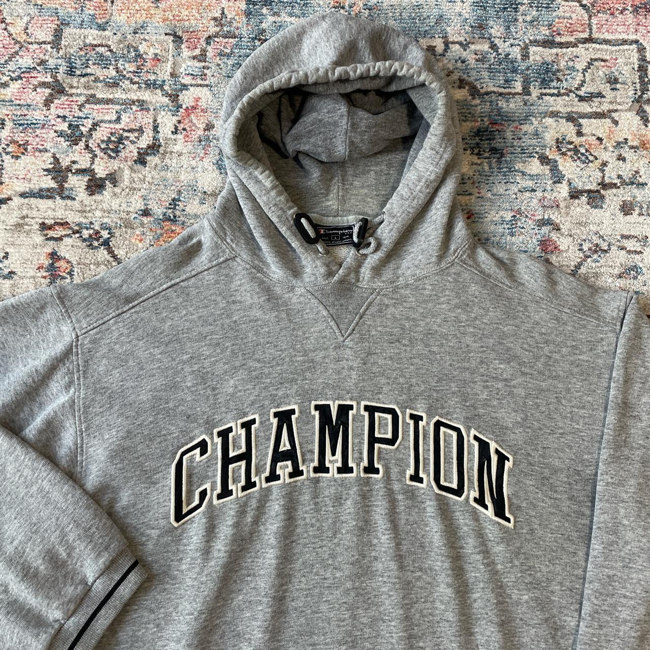 Vintage Champion Grey Spellout Hoodie