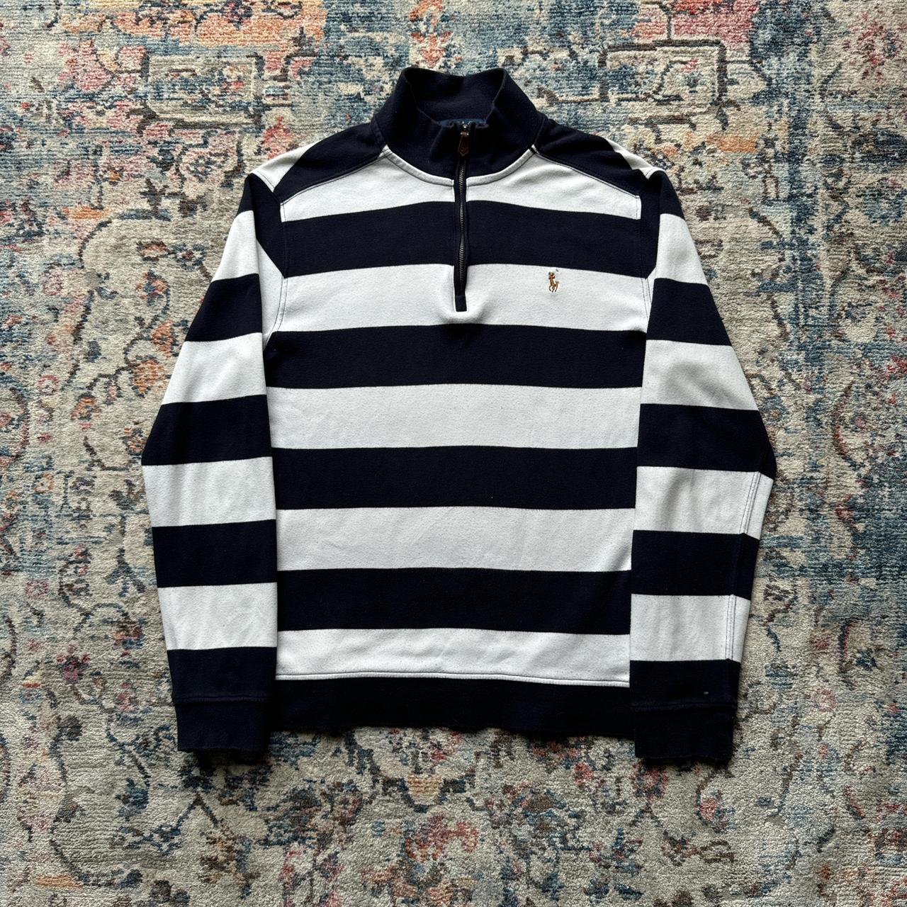 Vintage Ralph Lauren Navy and White Striped Jumper