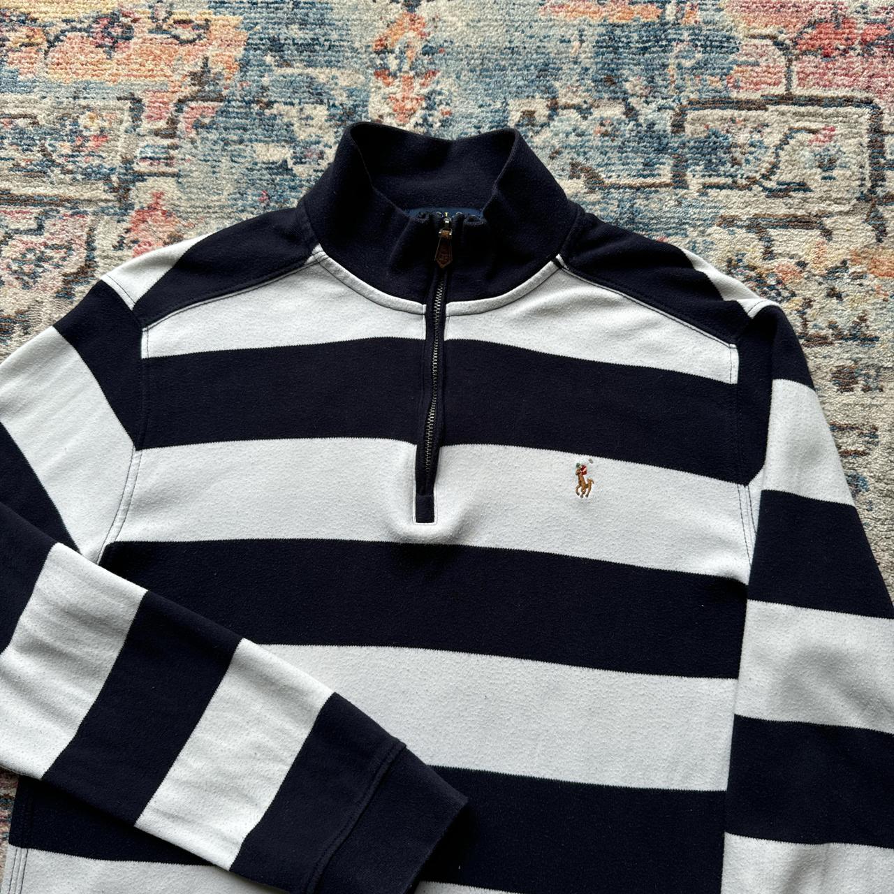 Vintage Ralph Lauren Navy and White Striped Jumper