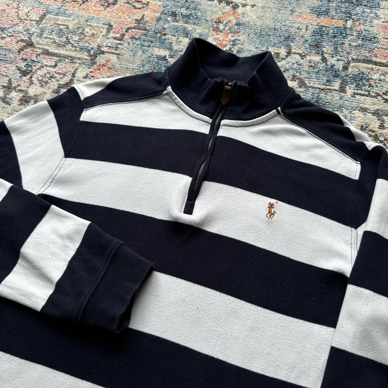 Vintage Ralph Lauren Navy and White Striped Jumper