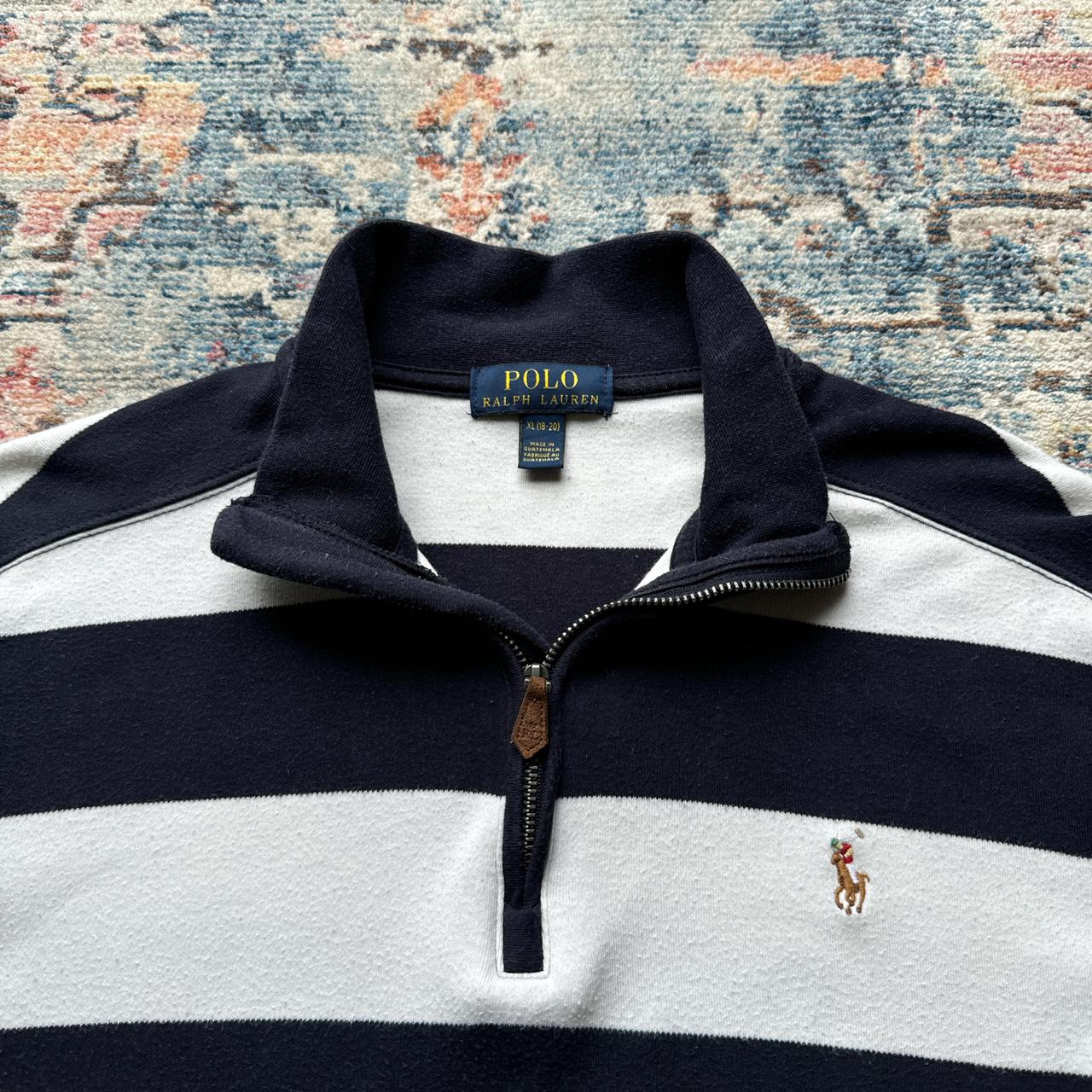 Vintage Ralph Lauren Navy and White Striped Jumper