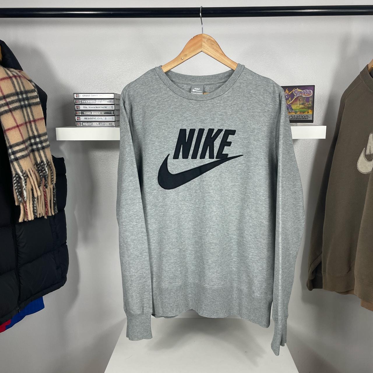 Vintage Nike Grey Embroidered Spellout Sweatshirt