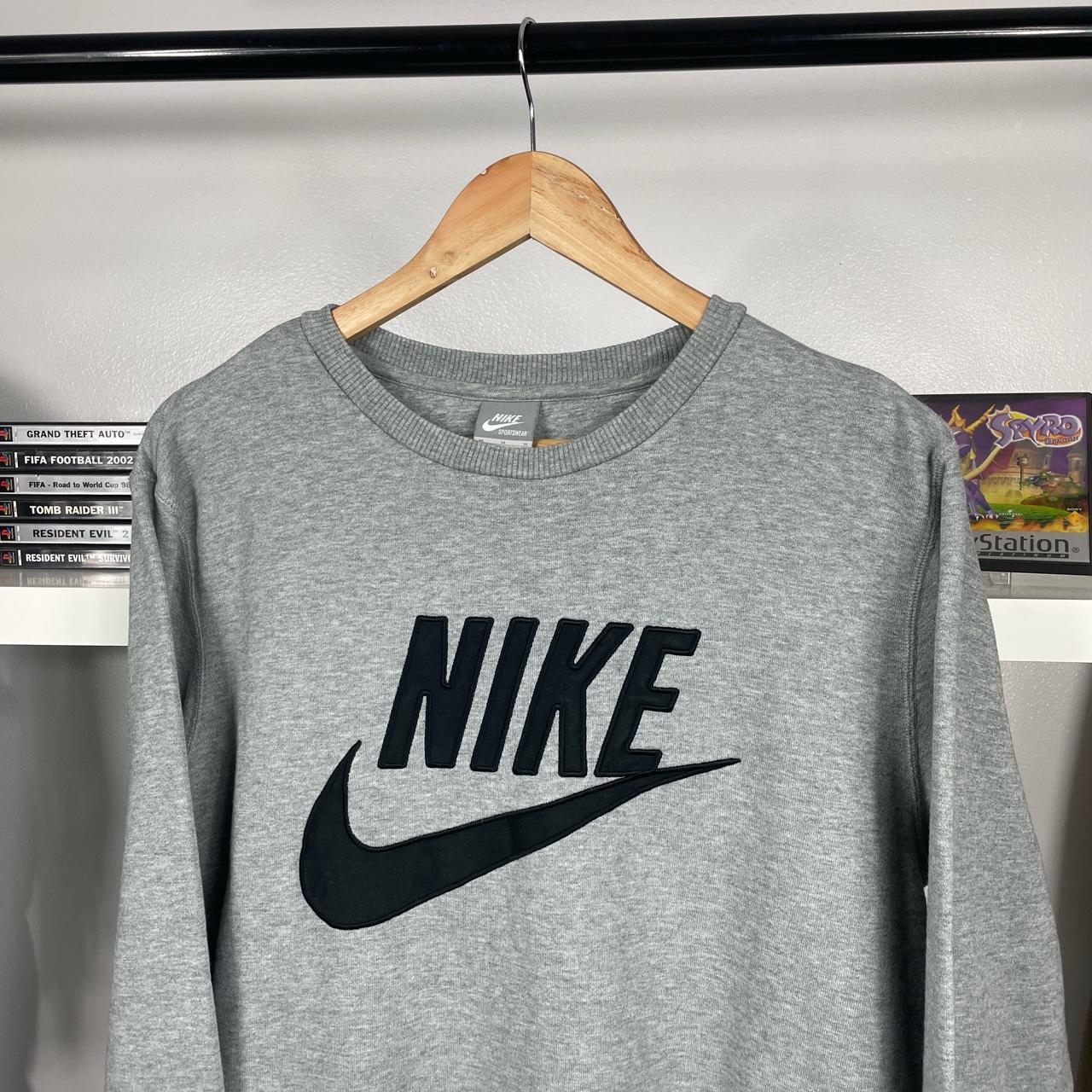 Vintage Nike Grey Embroidered Spellout Sweatshirt