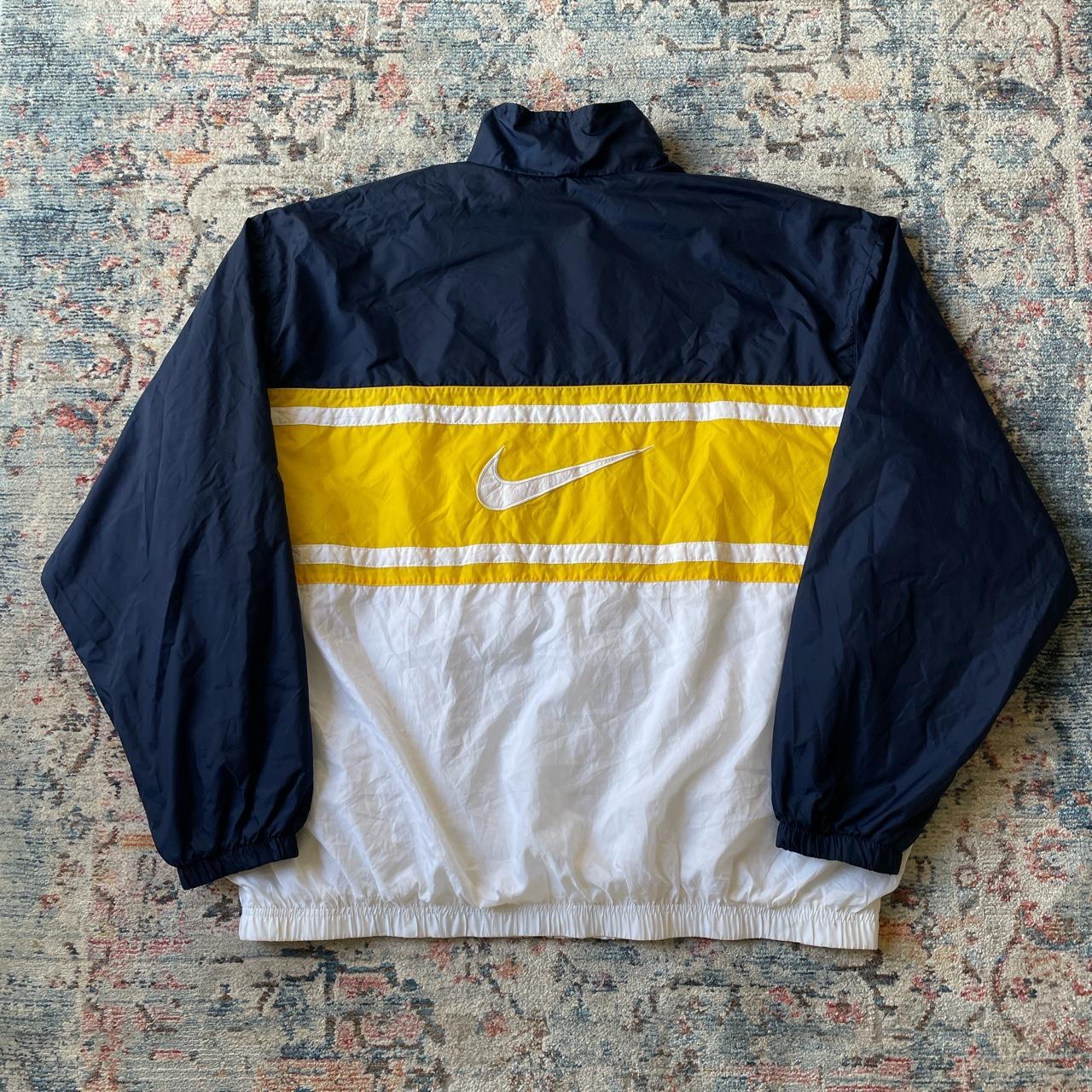 Vintage Nike Navy, White and Yellow Swoosh Jacket