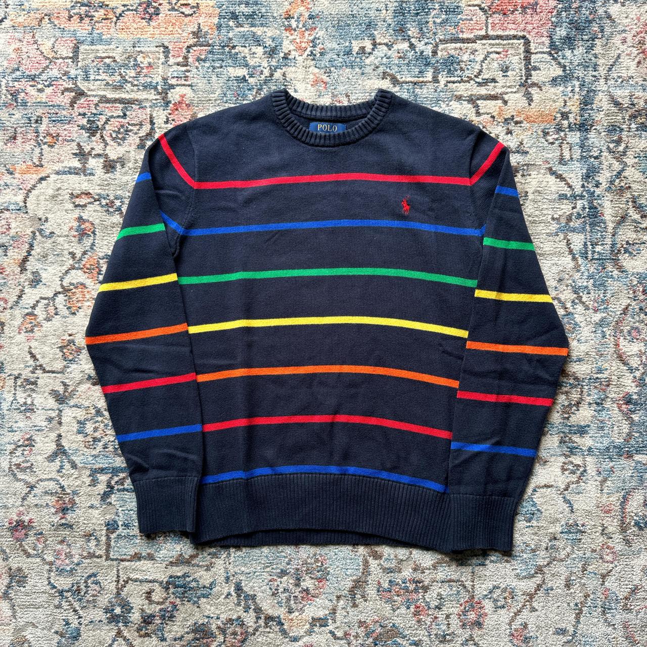 Vintage Ralph Lauren Navy Striped Knitted Jumper