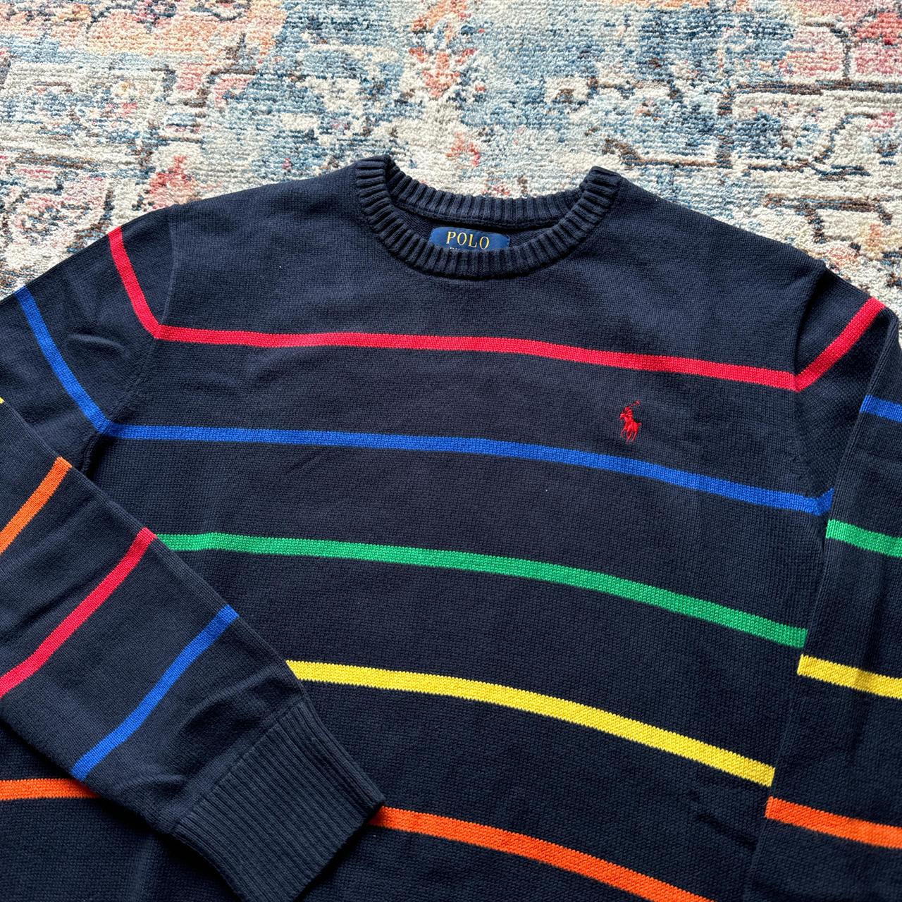 Vintage Ralph Lauren Navy Striped Knitted Jumper