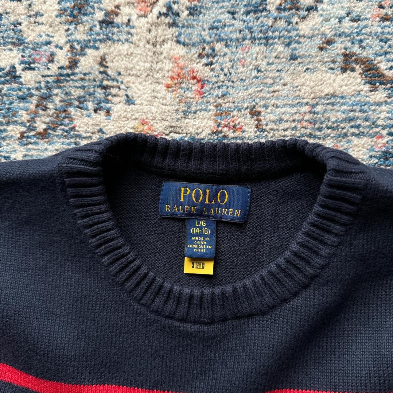 Vintage Ralph Lauren Navy Striped Knitted Jumper