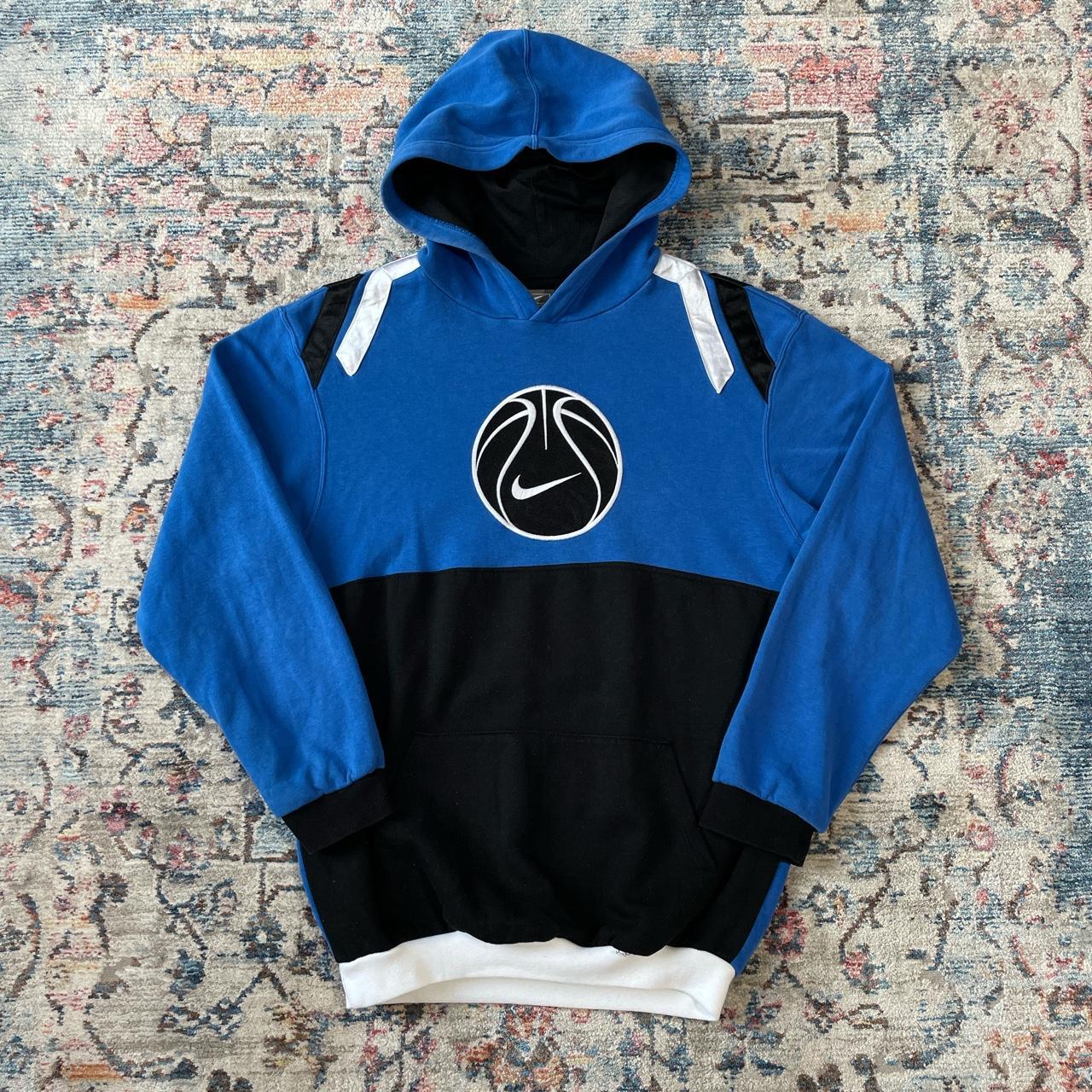 Vintage Nike Basketball Blue and Black Hoodie