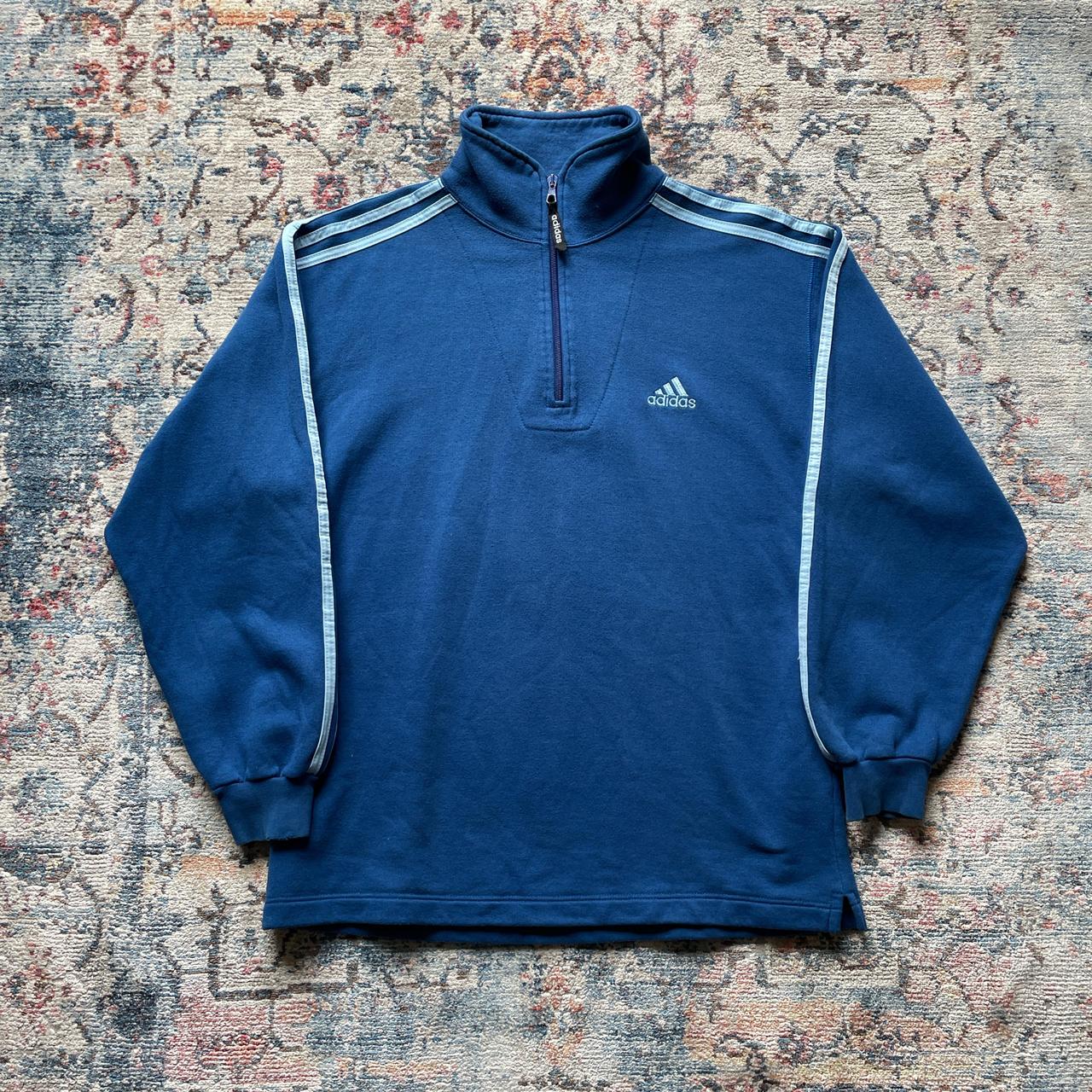 Adidas Blue 1/4 Zip Sweatshirt