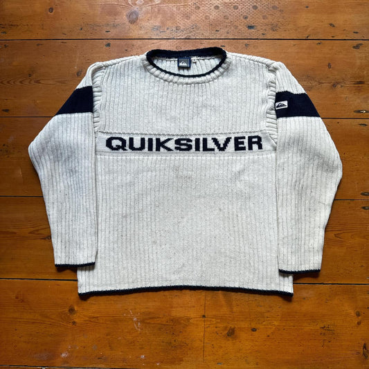 Vintage Quicksilver Cream Knitted Jumper