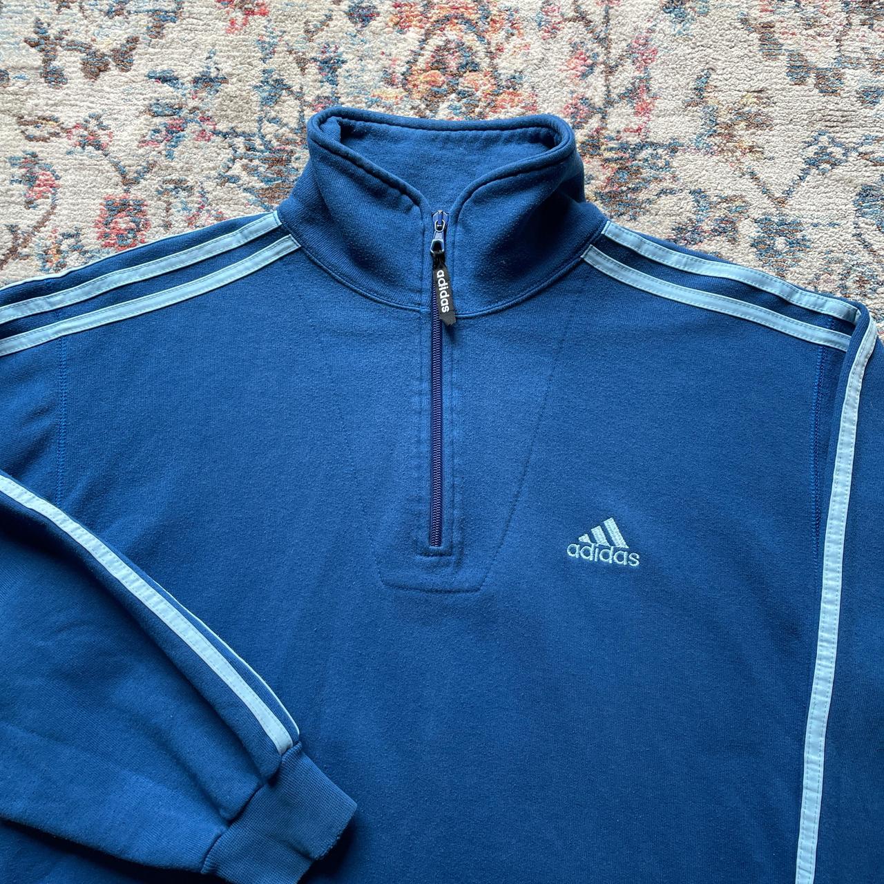 Adidas Blue 1/4 Zip Sweatshirt