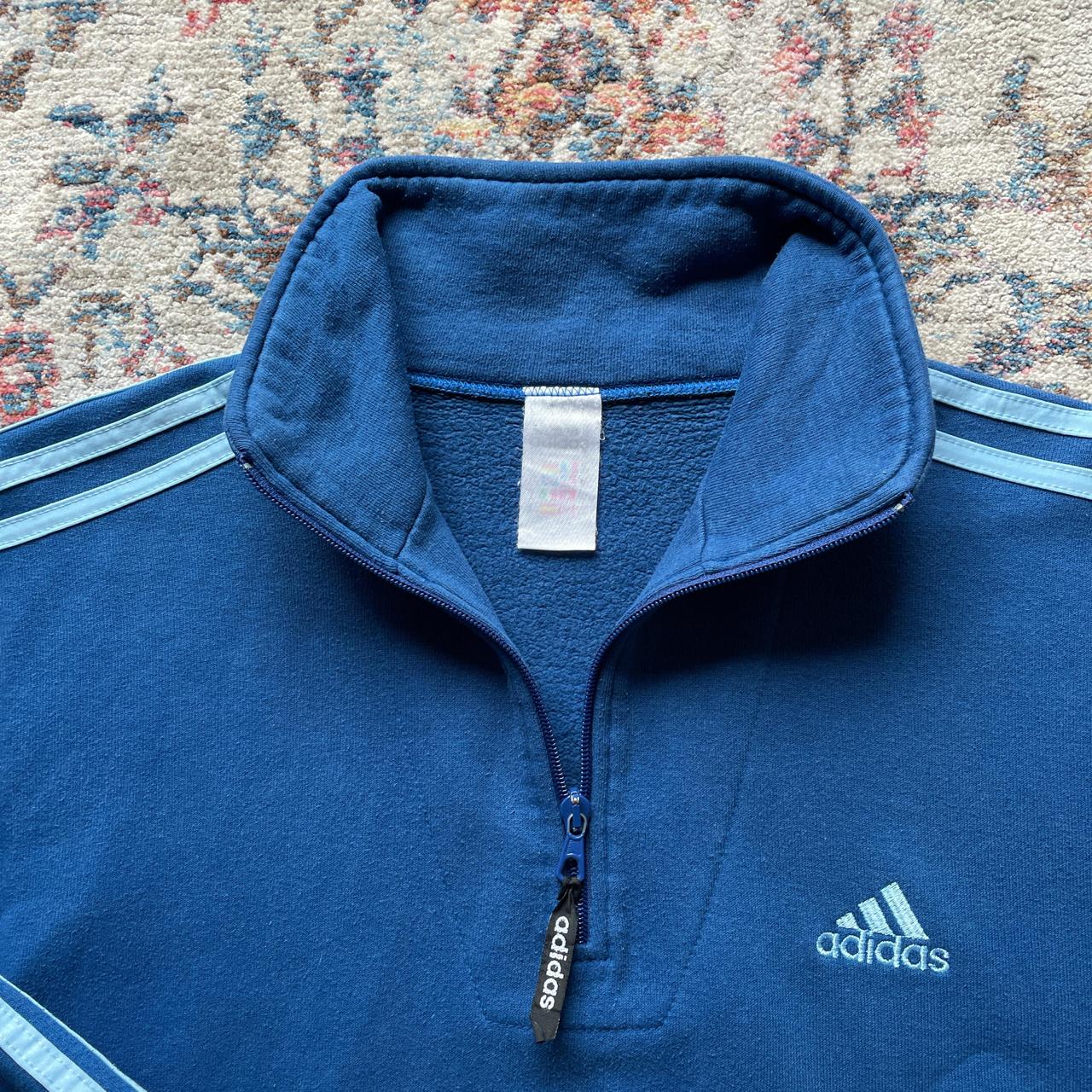 Adidas Blue 1/4 Zip Sweatshirt