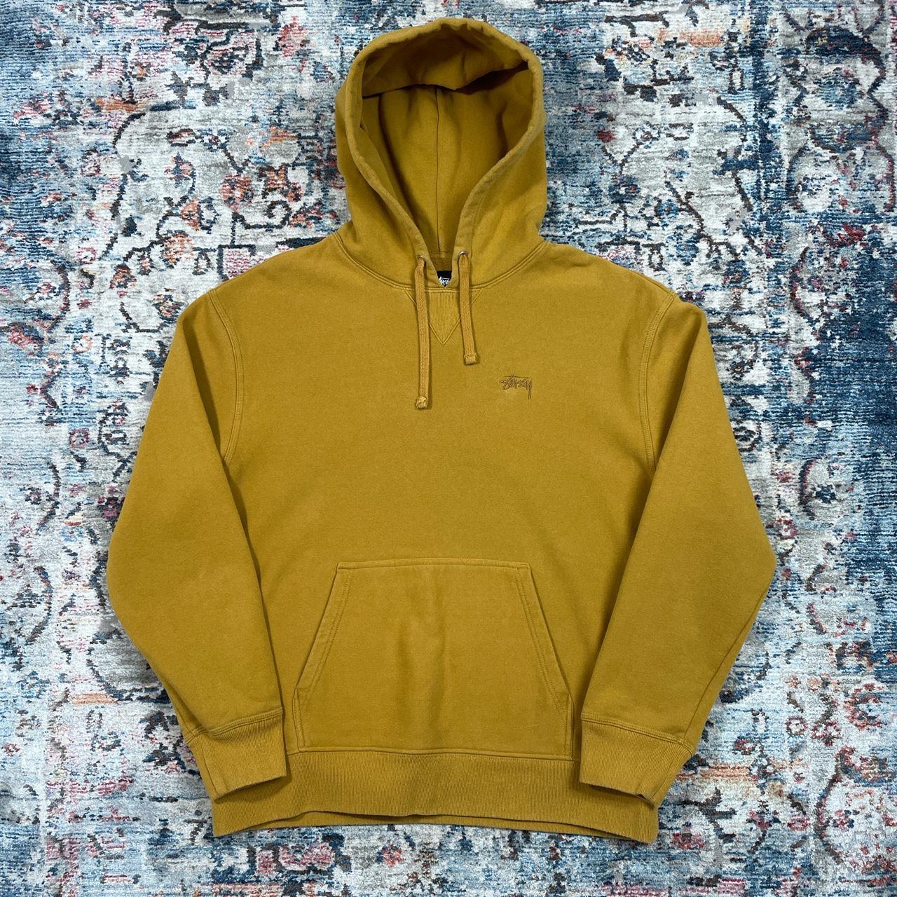 Stussy Mustard Yellow Spellout Hoodie